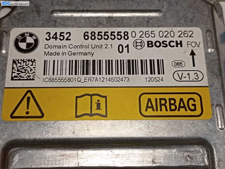 Unitate Modul Calculator Airbag BMW Seria 3 F30 F31 2010 - 2019 Cod 6855558 0265020262 [M6273]