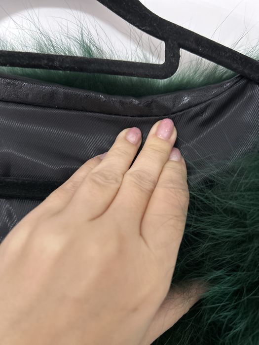 Blană naturală iepure, verde smarald, impecabilă