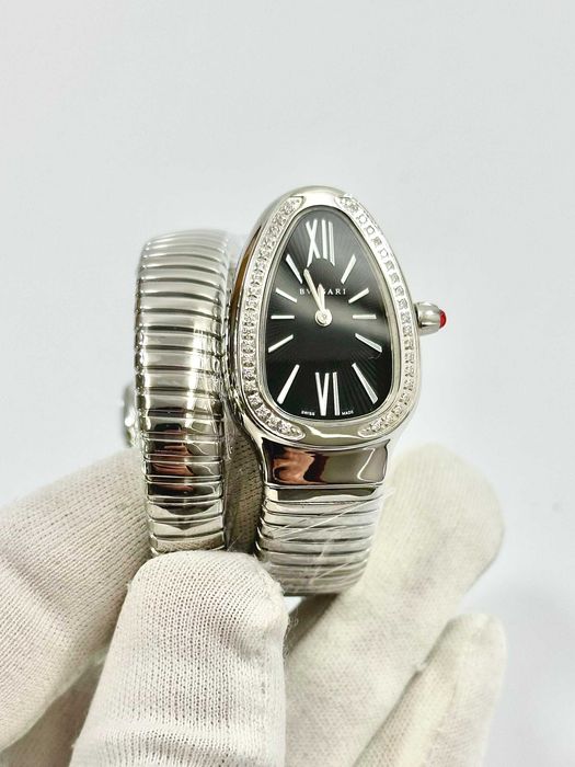 bvlgari snake сребристо/черно