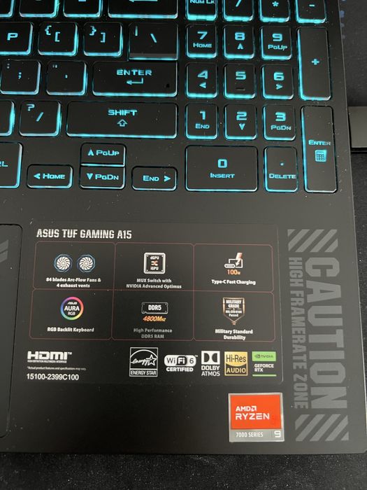 Asus tuf a15 Ryzen9 rtx 4070