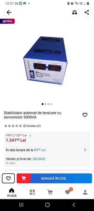 Stabilizator Tensiune 5000 VA