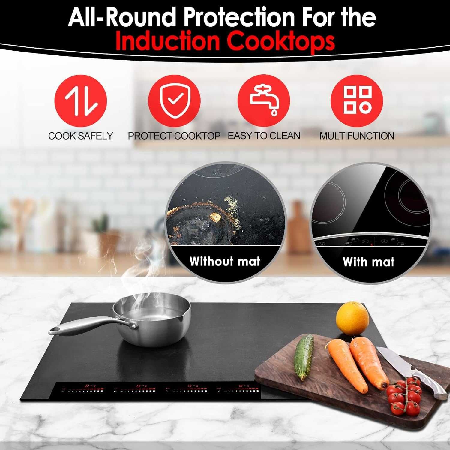 Подложка за индукционен котлон KitchenRaku 52 x 78 cm