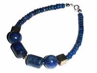 Bratara albastra barbati / unisex din Argint 925 Lapis lazuli Pirita