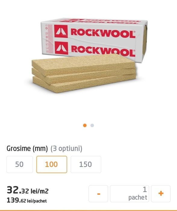 Vata bazaltica ROCKWOOL 10CM