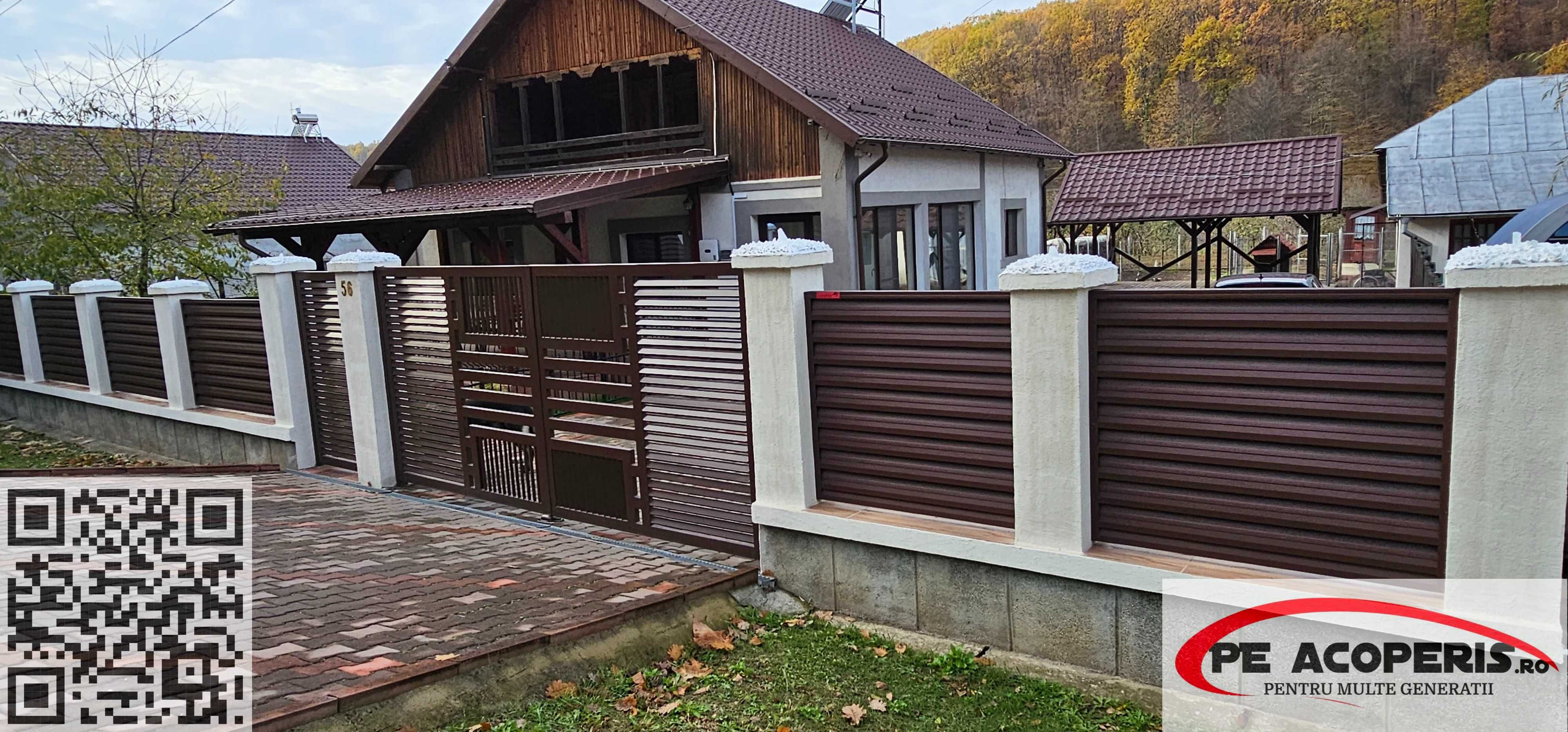 Modele poarta - modele gard - gard jaluzea dublu vopsit -montaj poarta