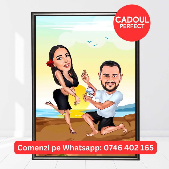 Tablouri Caricaturi Cadou Iubita, Iubit / Zi de Nastere / Aniversare