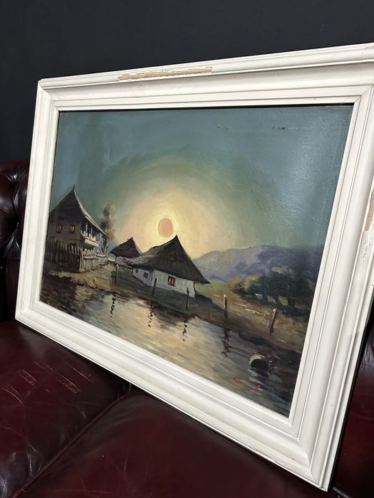 Tablou mare ulei pe panza - Peisaj nocturn -