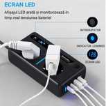 Invertor Auto 12/24 V, Putere 200W/300W, 2 Priza EU, 2 USB, 2 Type-C