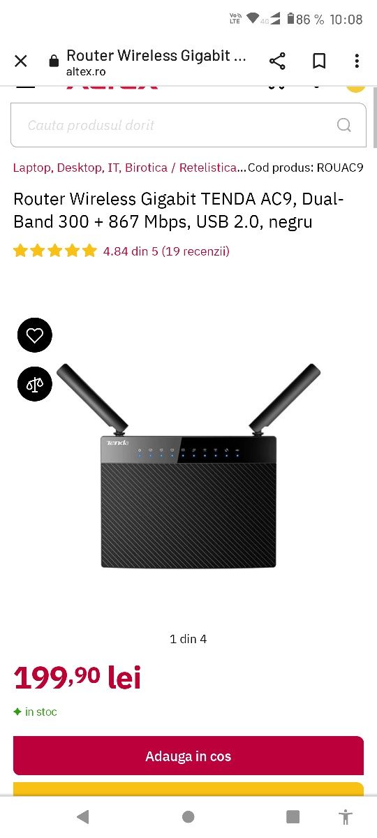 Router (extender) wireless Tenda Ac1200 Nou