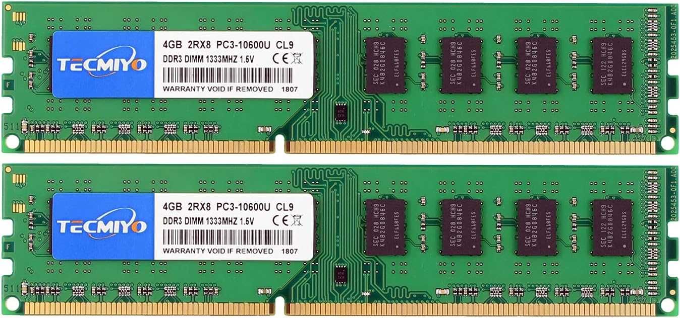 Комплект Ram памет TECMIYO DDR3 1333MHz UDIMM RAM 8GB