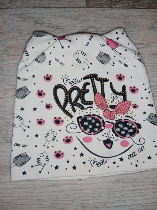 Шапка детская с котиками