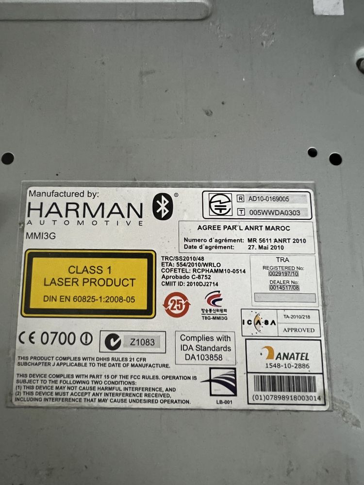 Unitate Harman si display navigatie Audi A8 4H D4 dvd card sim
