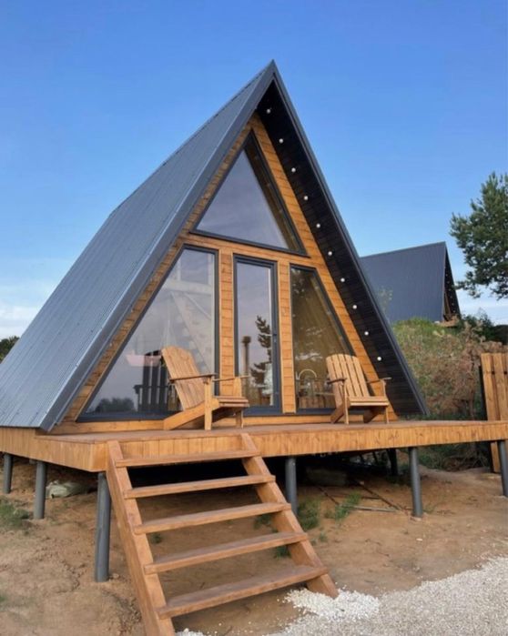 Cabane A-frem din lemn