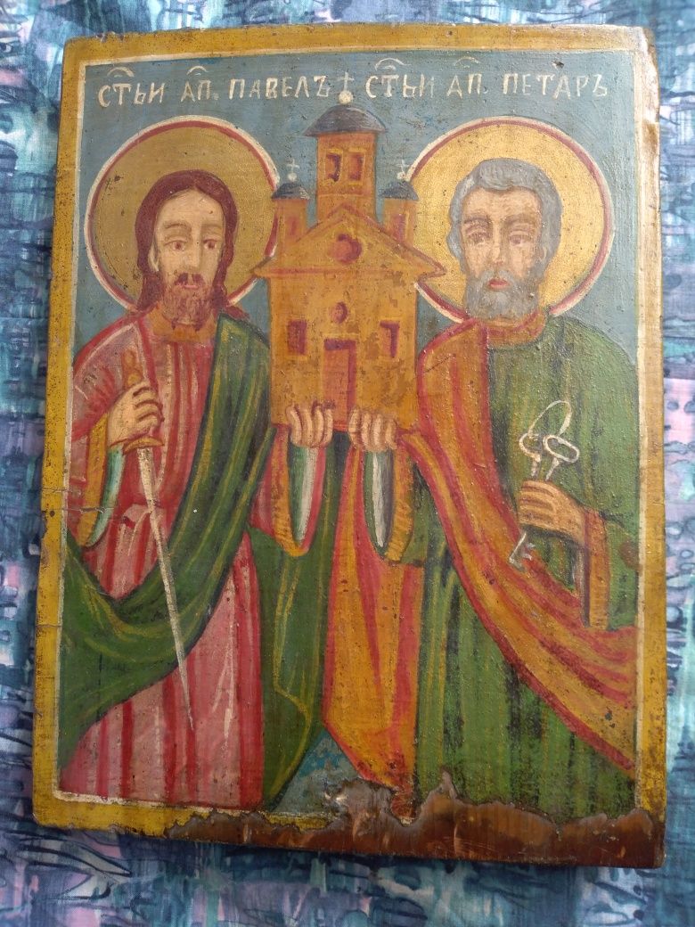Дървена, рисувана, възрожденска икона от ХVIII- ХIХ в.