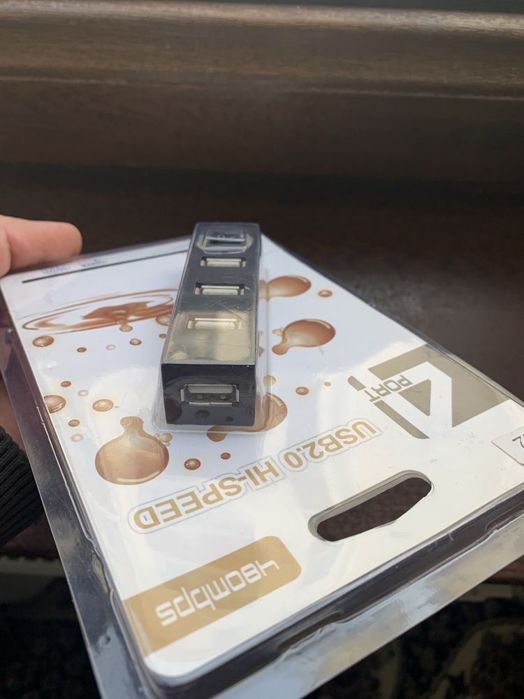 4-портовый USB 2.0 концентратор компютер учун янги