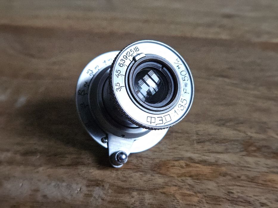Obiectiv FED-1 fară coating, colapsabil L39 (LTM) - 50mm F3.5