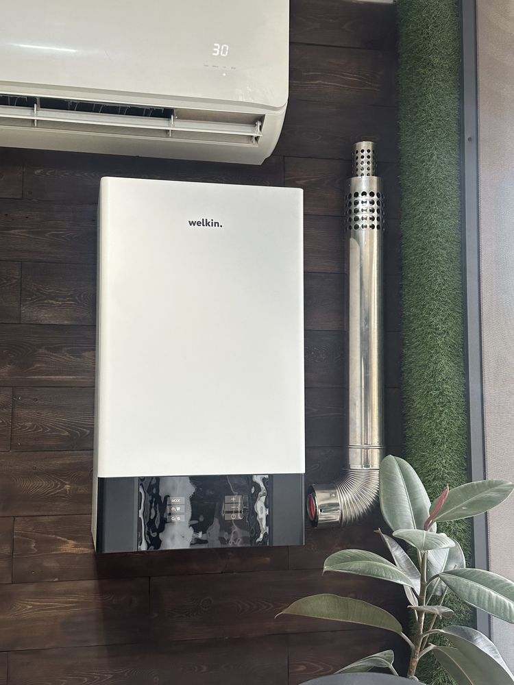 Настенный котел Welkin 32kw  работает на низком давлении газа.