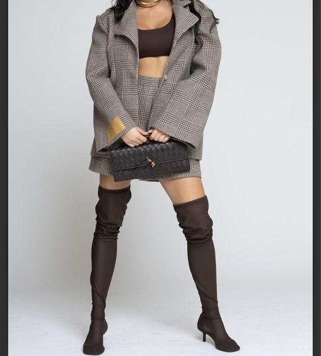 Zara мрежест кафяв ботуш