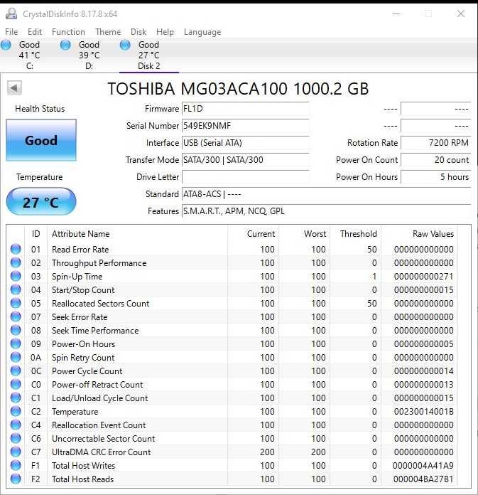 DELL Toshiba Enterprise 1TB MG03ACA100