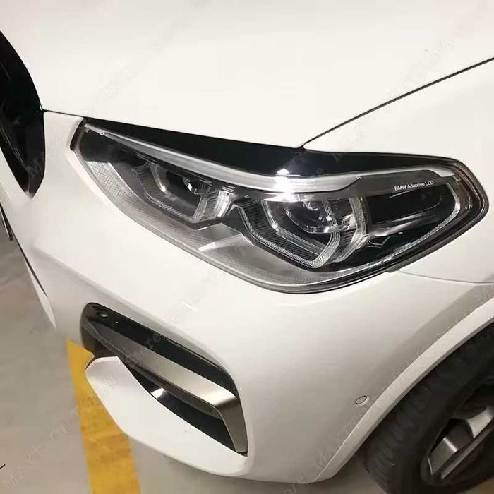 Set 2 Pleoape Faruri Far BMW X3 X4 G01 G02 2018-2023, Negru Lucios,ABS