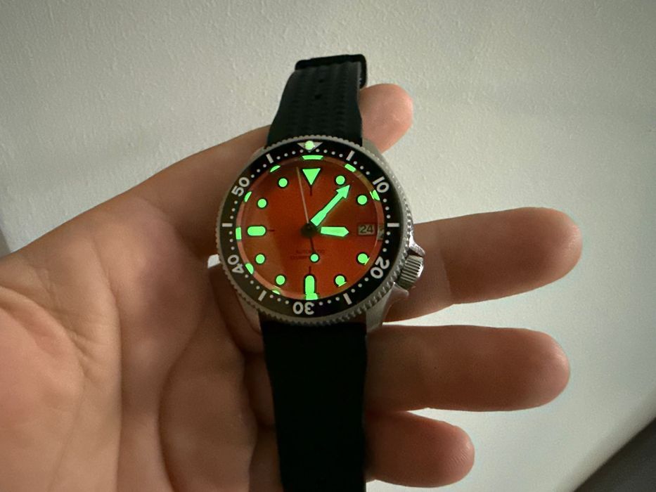 Ceas Seiko SKX013 Orange safir automatic NOU schimb cu omega si tissot