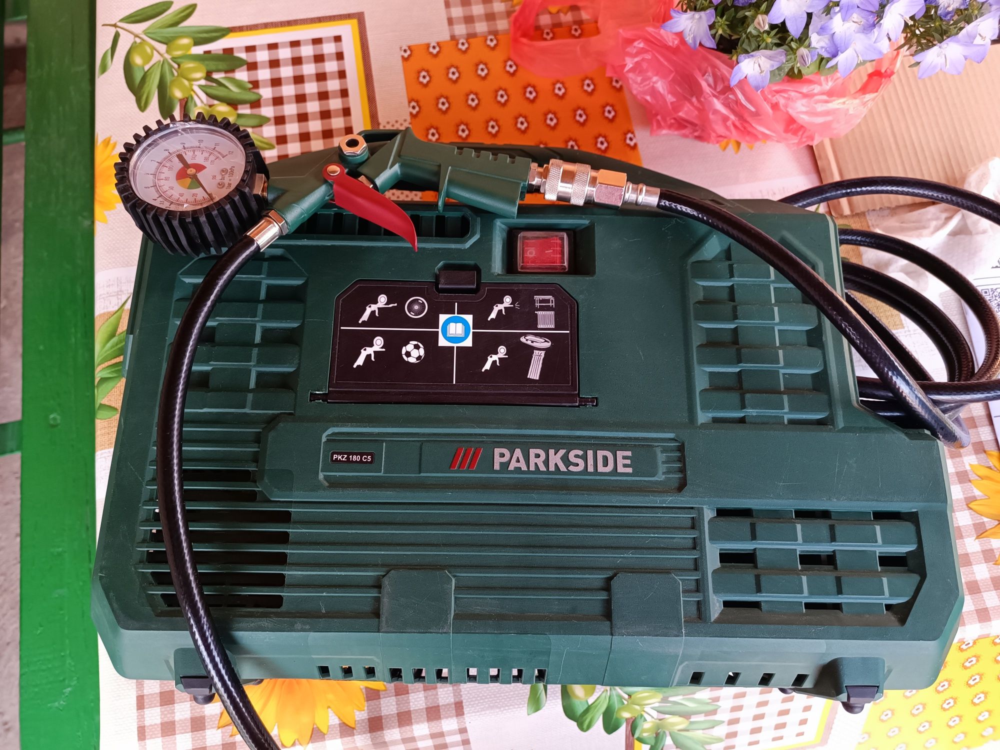 Преносим компресор parkside