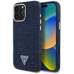 Guess – калъф denim triangle logo magsafe за iphone 16 pro max – син