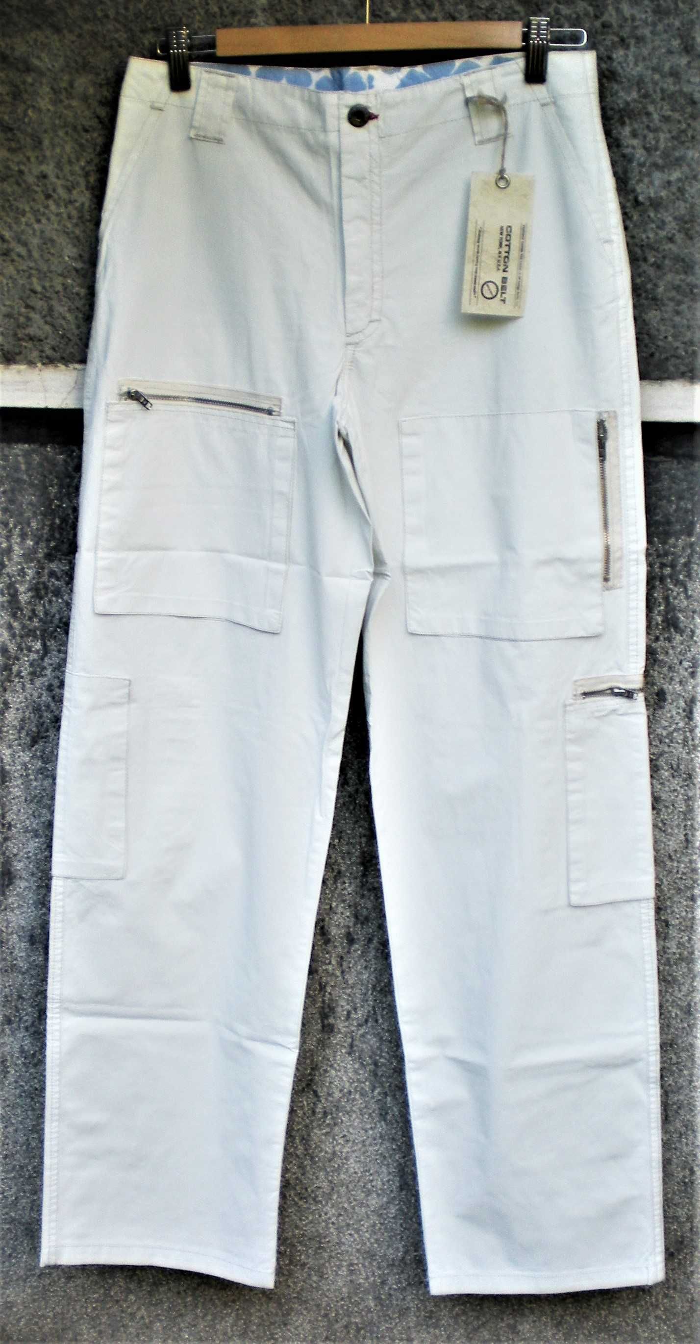 Pantaloni băieţi din poplin ALB_talia L, M, S, 7/8_brand „COTTON Belt”