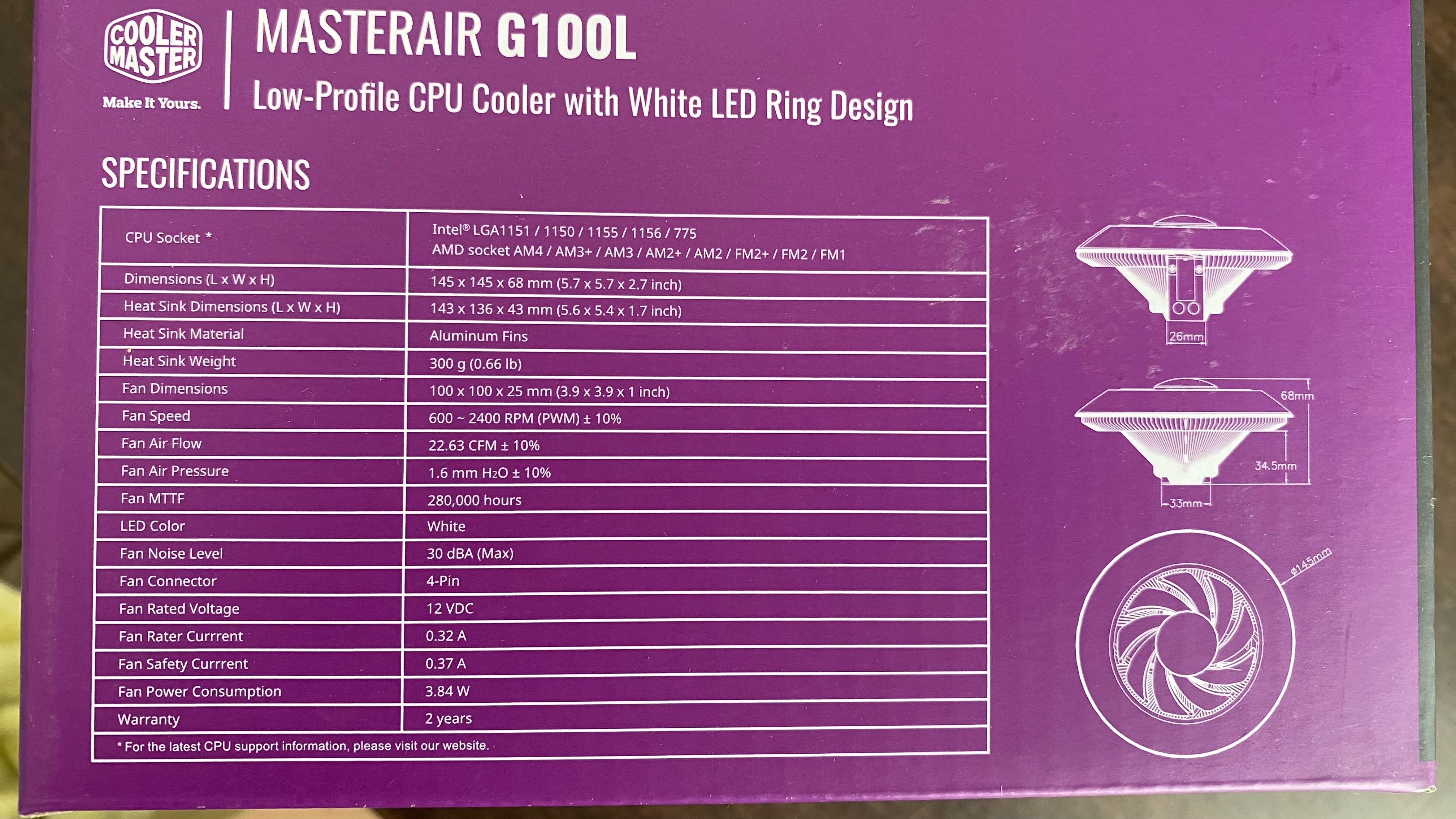 Вентилатор CoolerMaster MasterAir G100L