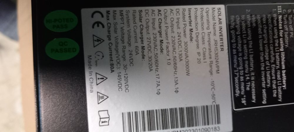 Inverter solar/invertor solar Jrh 2-3 kw