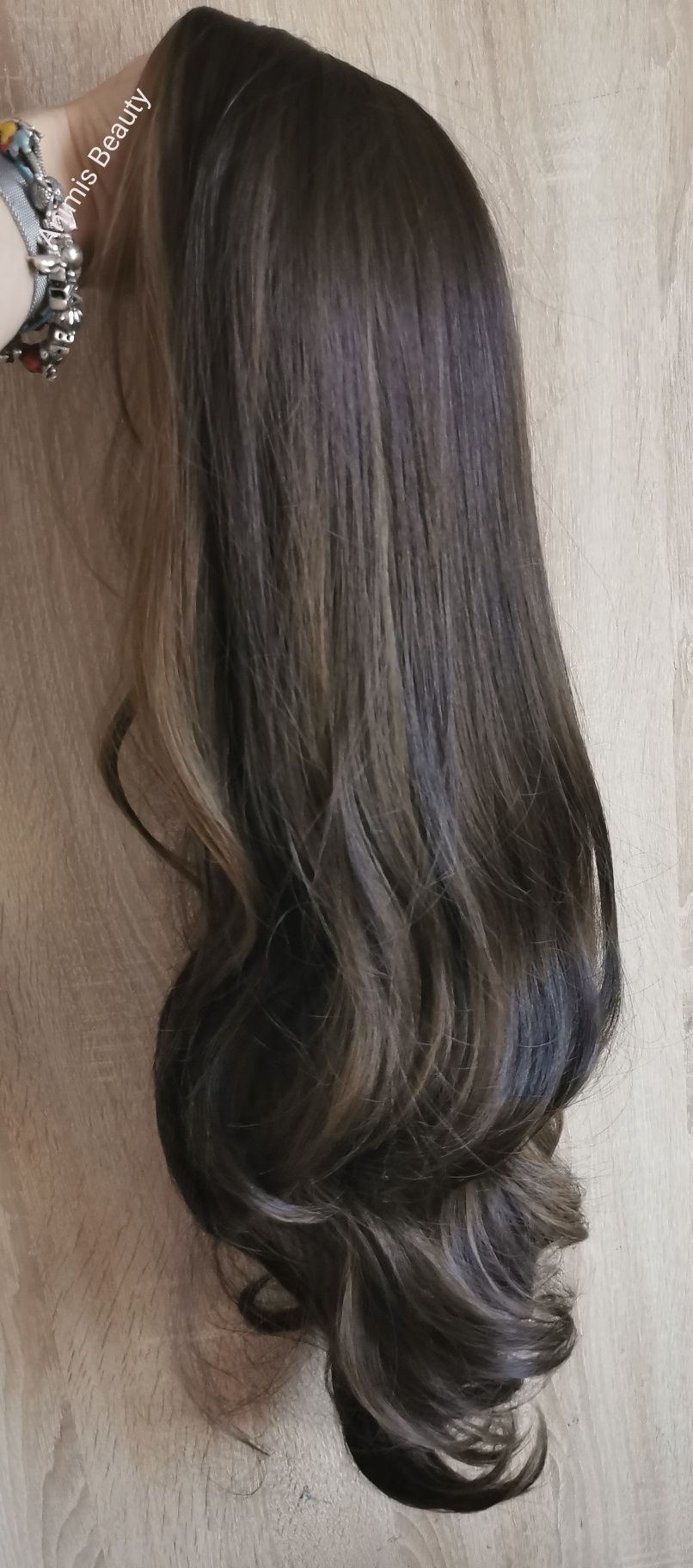 peruca SATEN lunga ondulată fără breton (imita par natural)