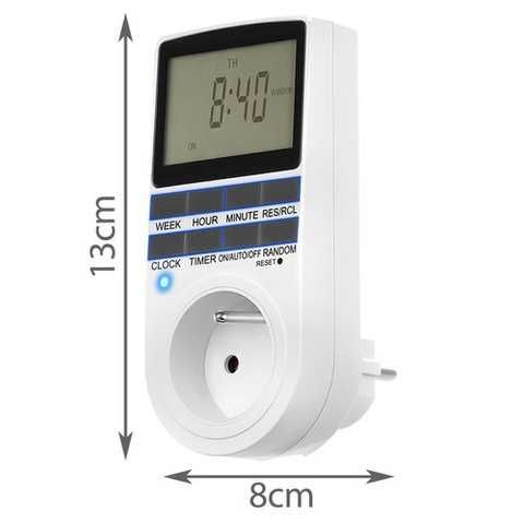 Дигитален седмичен таймер превключвател, Електронен контакт с таймер,