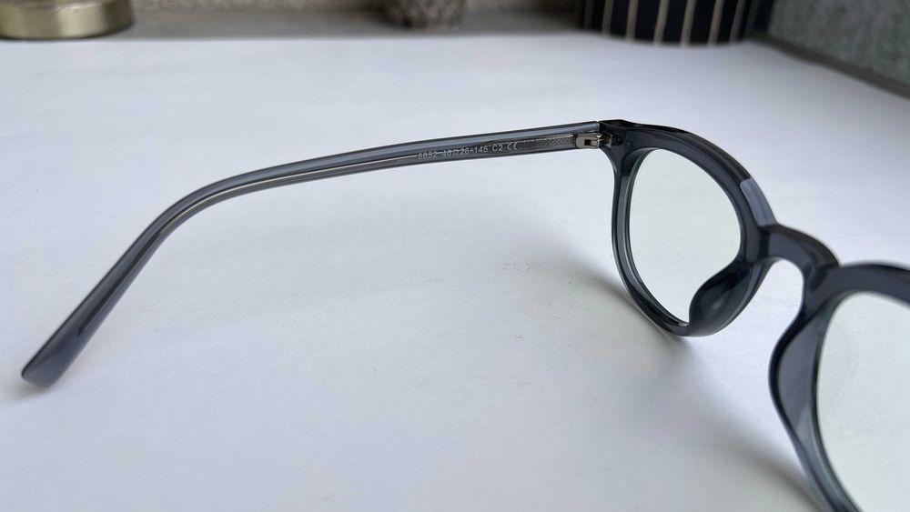 Ochelari Clasici cu Rama Gri-Transparent Lentile Transparente