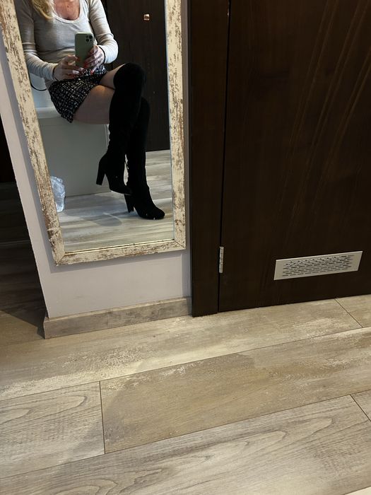 Чизми естествен велур дамски