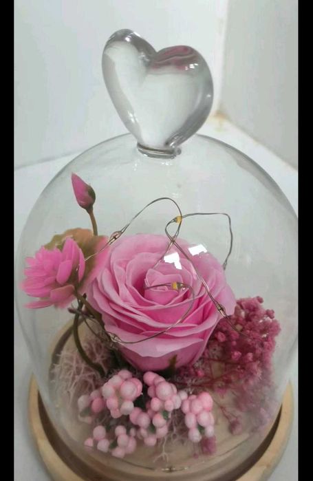 Вечна роза в стъкленица