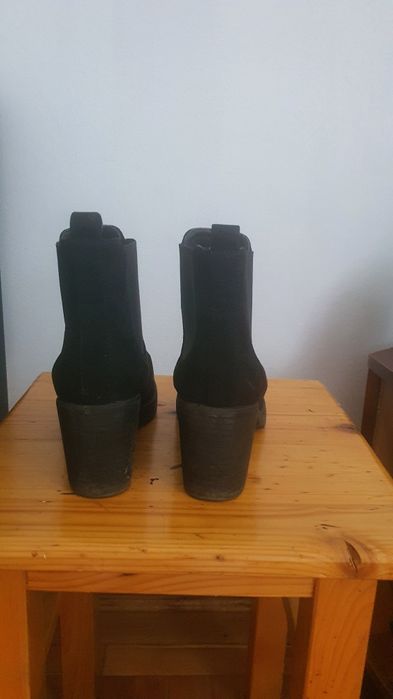 Ghete botine negre Kayla, mărimea 39, toc scurt