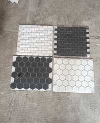 Mozaic porțelan pe plasa  hexagonal și mini carabida