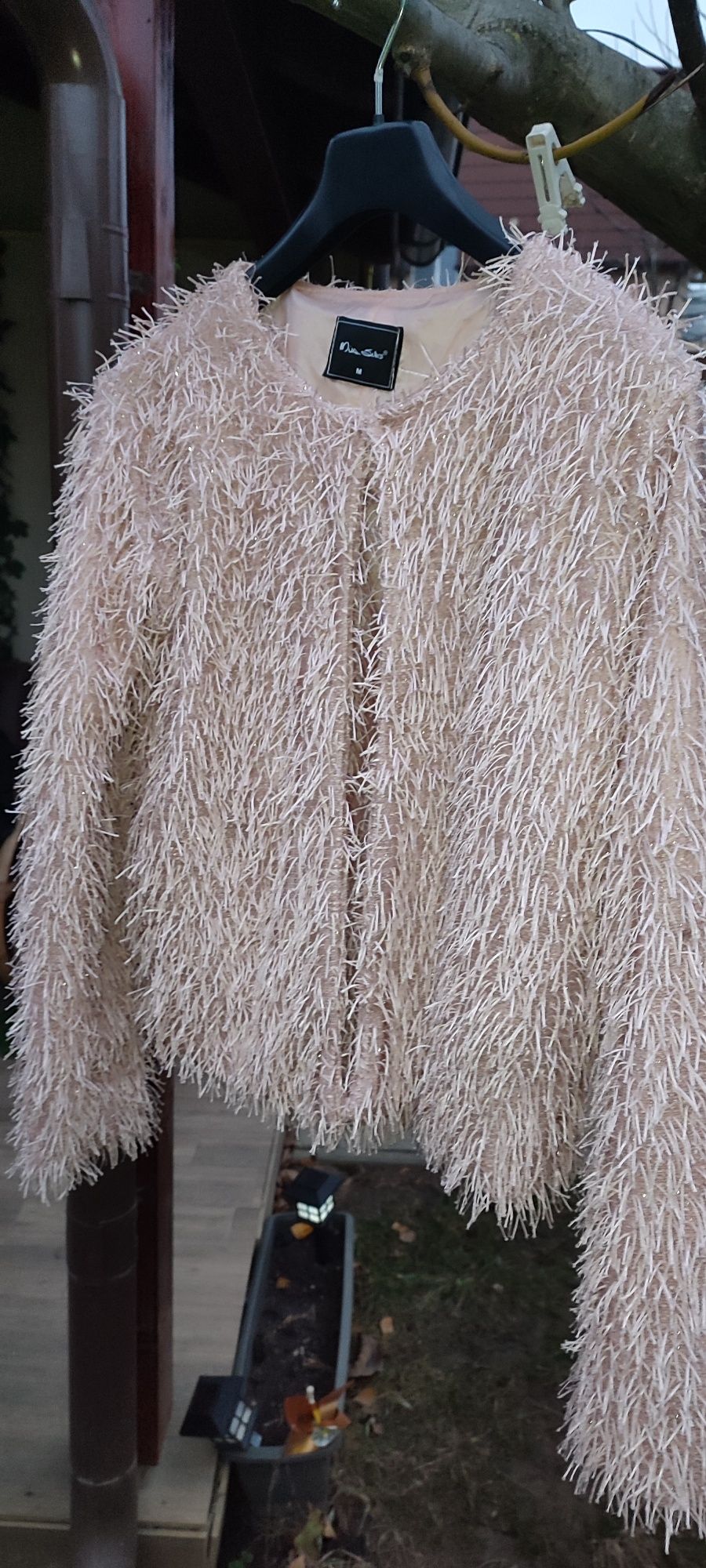 Jacheta/ cardigan Miss Selens roz pudrat sidefat