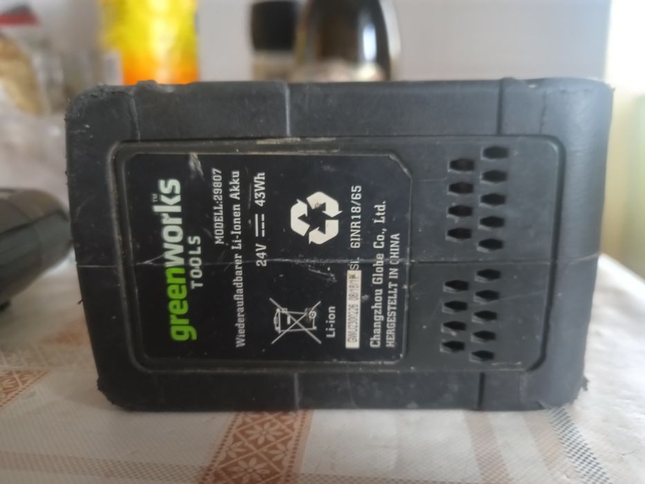 Acumulator, Greenworks, 24 V, 3.5 Ah, Negru