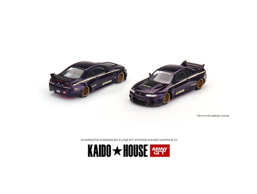 Macheta Mini GT 1/64 Nissan Skyline GT-R (R33) Kaido Works V1