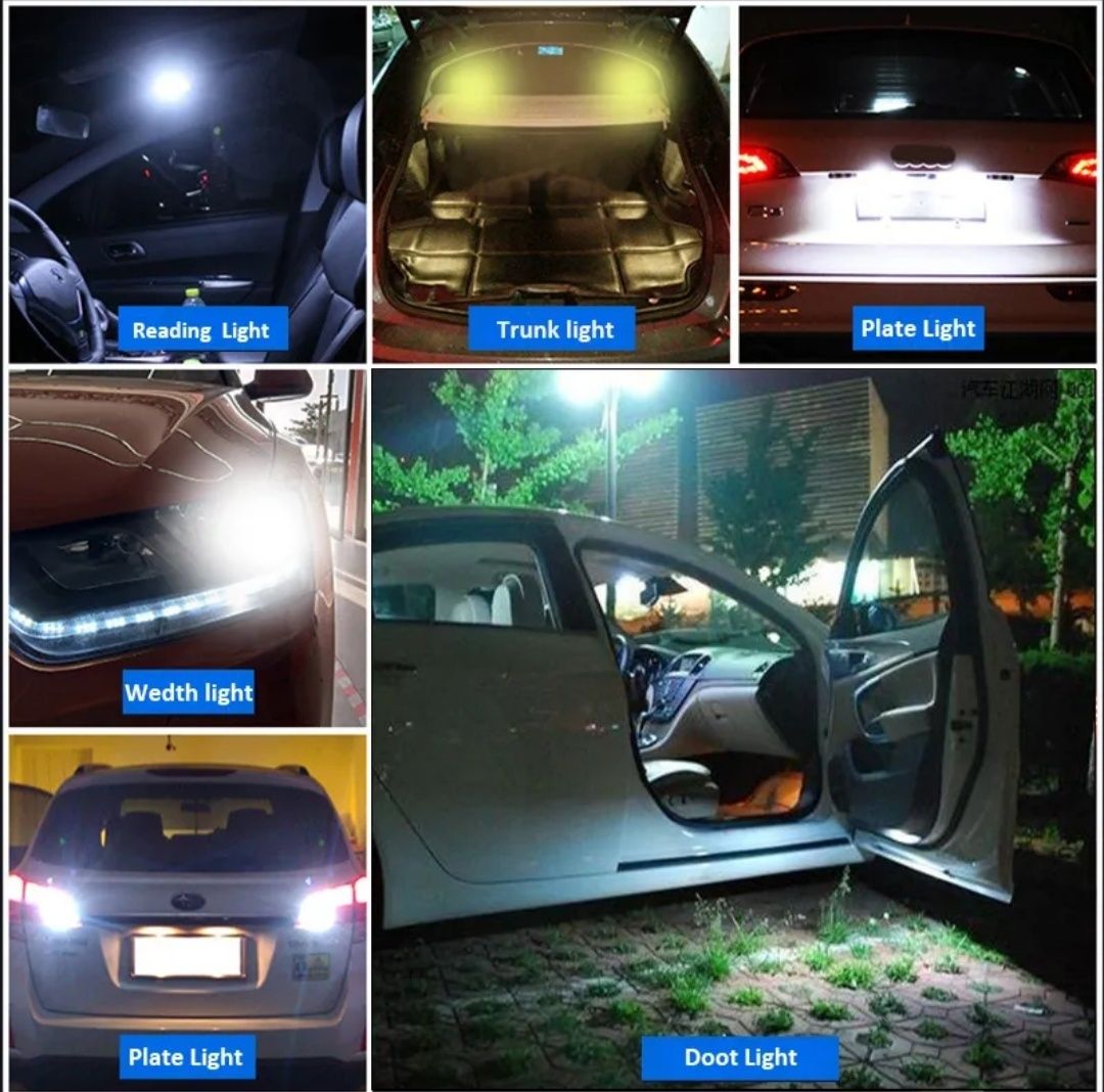 Цветни LED крушки за габарит,интериор,стопове