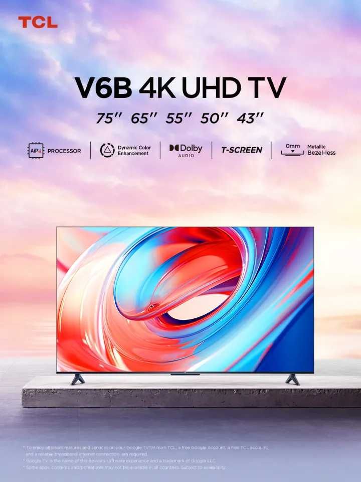 Телевизор TCL 75/65 4K HDR Google TV SMART 2024 модели нови партия !!!