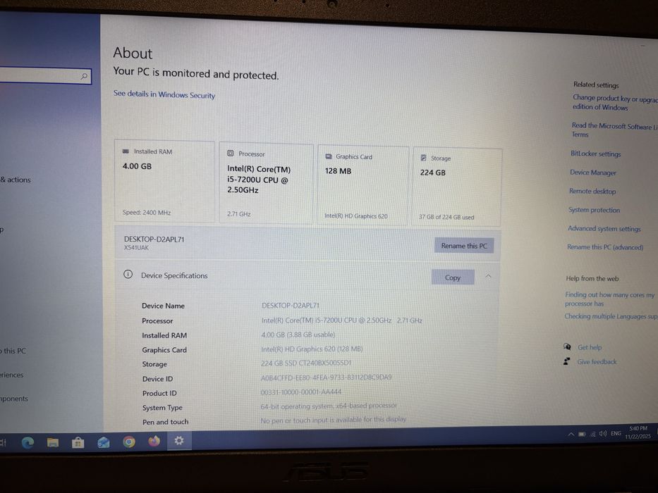 Laptop Asus i5, 15.6 inch