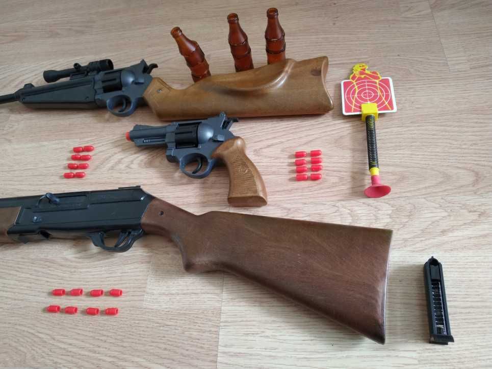 Пушки и револвер с гумени патрони и мишени Edison Giocattoli