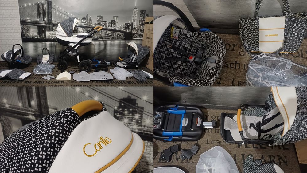 Cărucior/căruț copii 4 în 1 sport+landou+sc.auto+bază isofix.