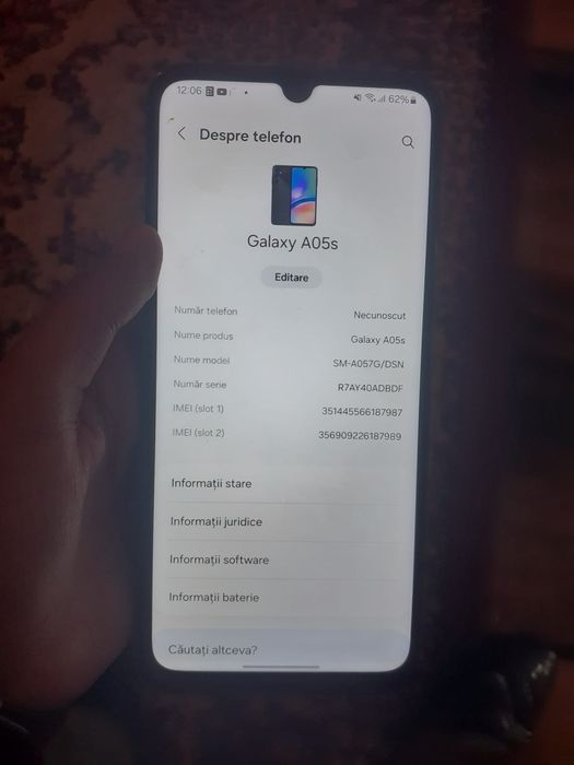Samsung A05s 98% ca nou + husă – Preț imbatabil!