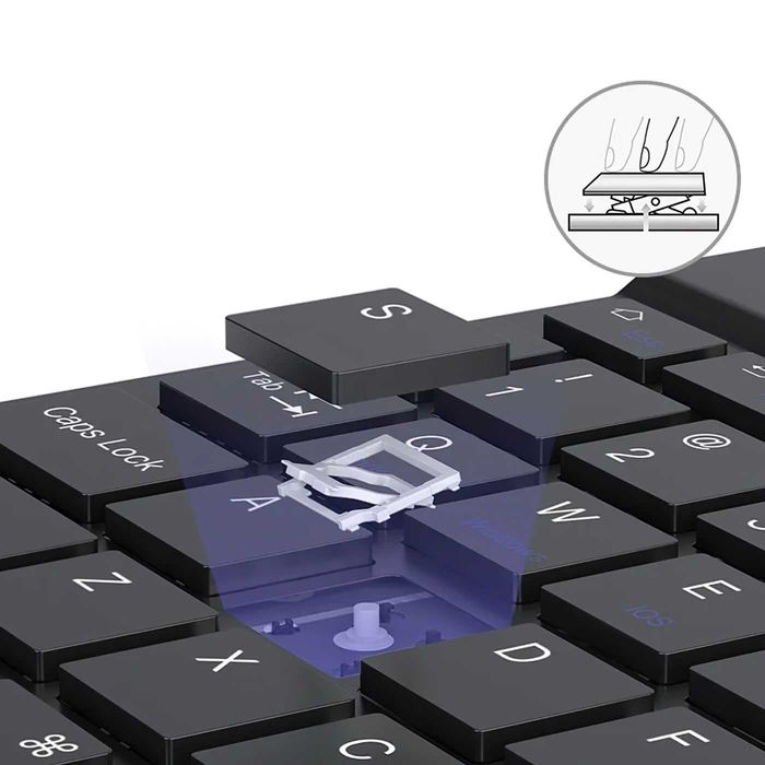 Мини Bluetooth Кирилизирана Клавиатура и Мишка | Черна, Зелена, Лилава