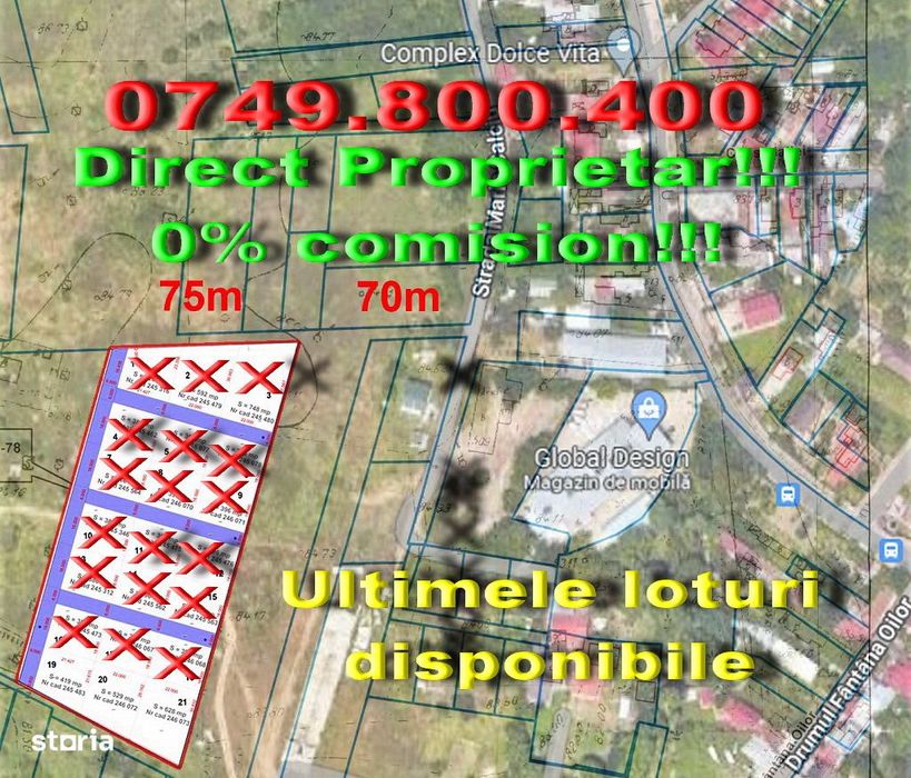 Teren intravilan Calea Giulesti, Lacul Morii, 515mp-625mp, 0%comision