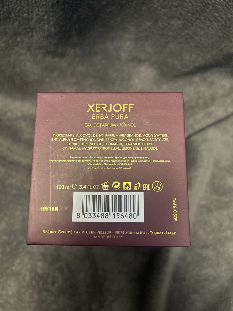 Xerjoff Erba Pura 100ml – Nou, ORIGINAL