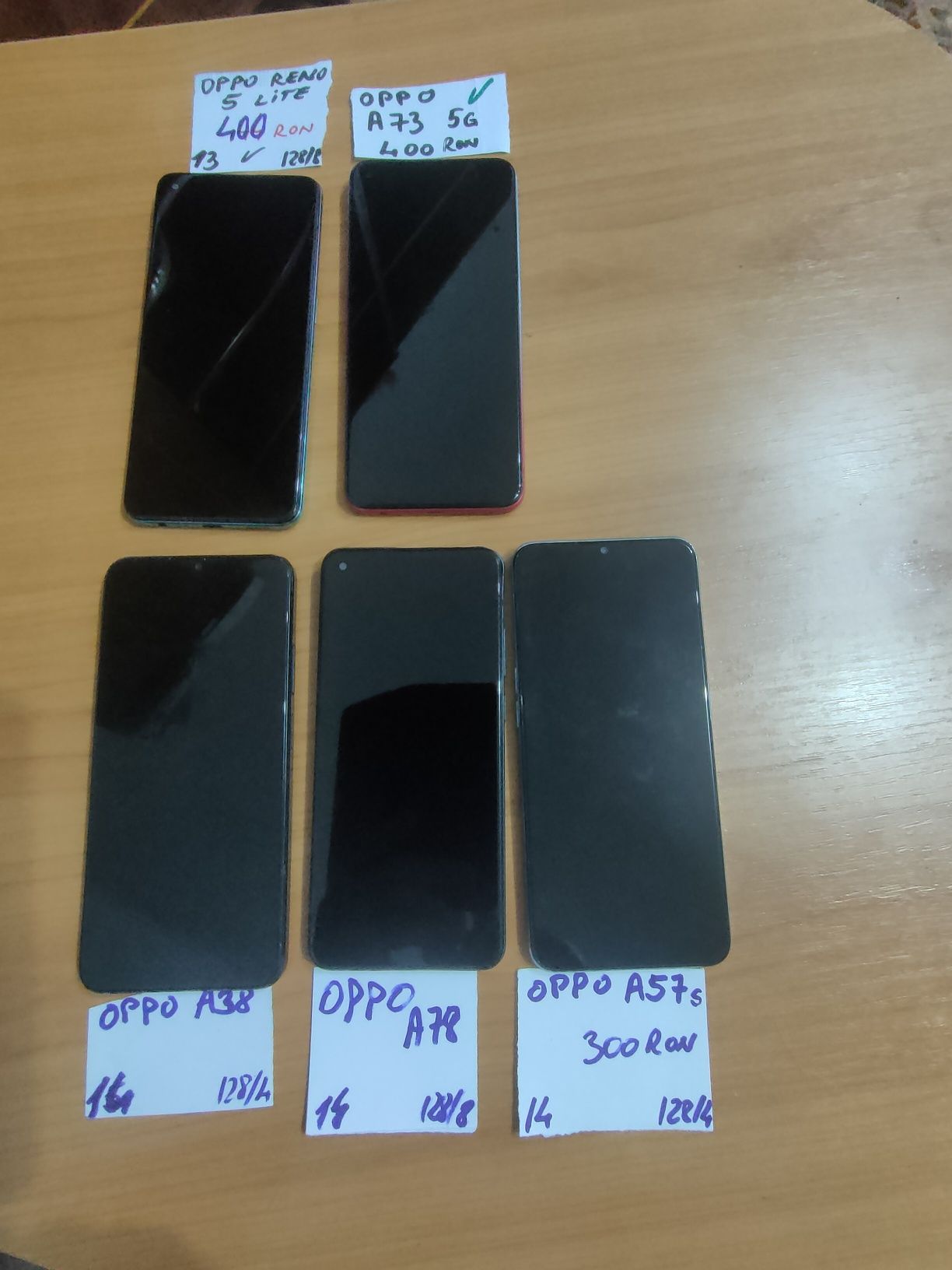 Oppo Reno5,A38,A57s,A73,A78
